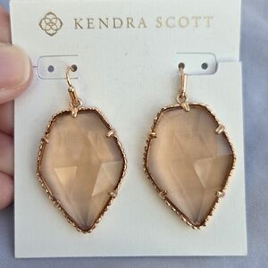 Kendra Scott Vintage Earrings, Clear Peach In Rose Gold Setting